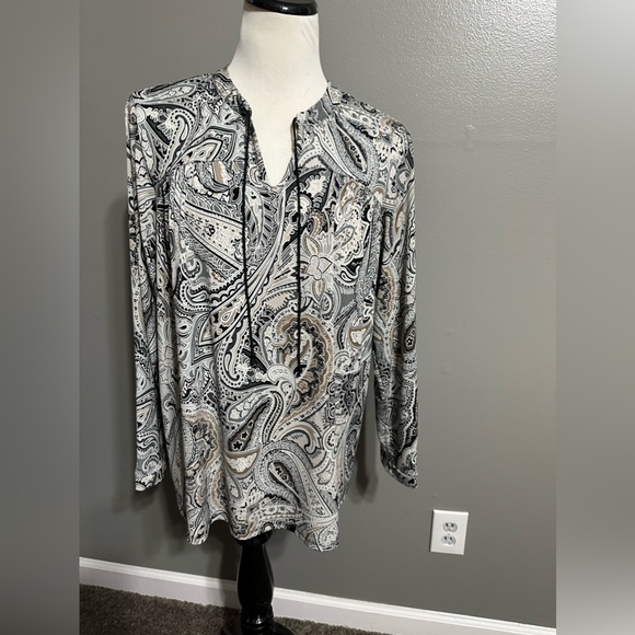 Established 1952‎ women’s size 1X long sleeve tie, neck blouse - Picture 1 of 5